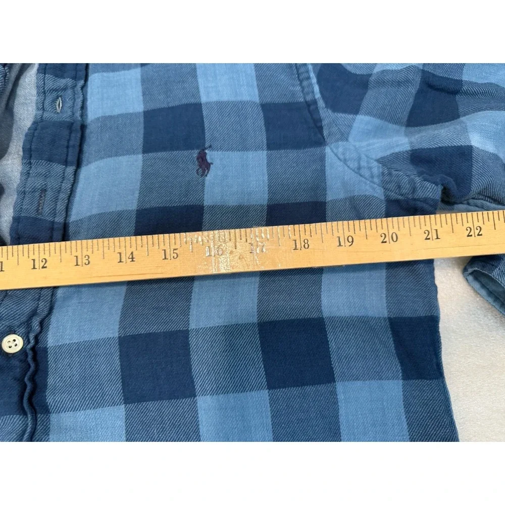 Polo Ralph Lauren Men's Classic Fit Indigo Plaid Shirt Blue Size M